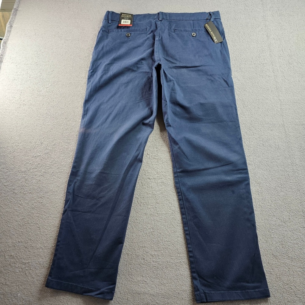 Banana Republic Chino Pants Men's 34x30 Blue‎ Performance Mid-Rise Straight Leg - Picture 2 of 10